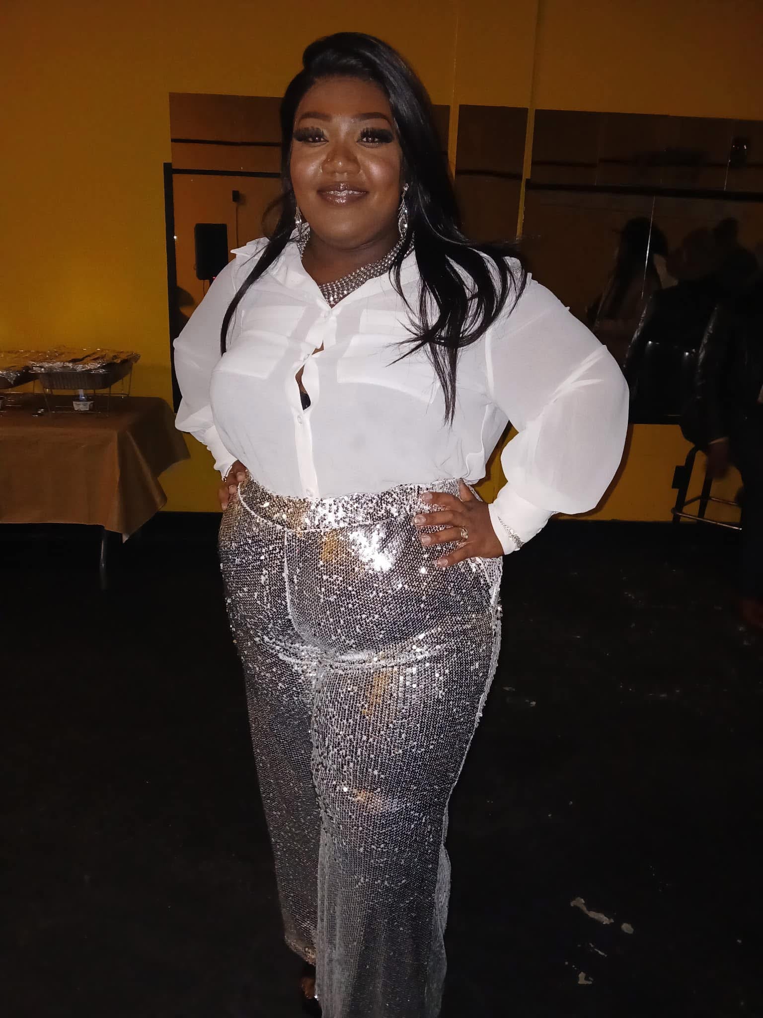 Silver Sequin Pants