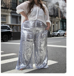 Silver Sequin Pants